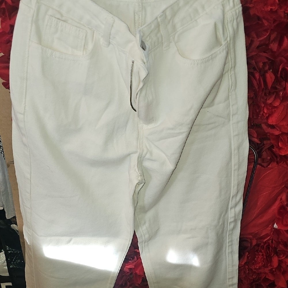 SHEIN Women's Cream Denim Wide Leg Jeans Size 6 SOME SPOTS SEE PICS